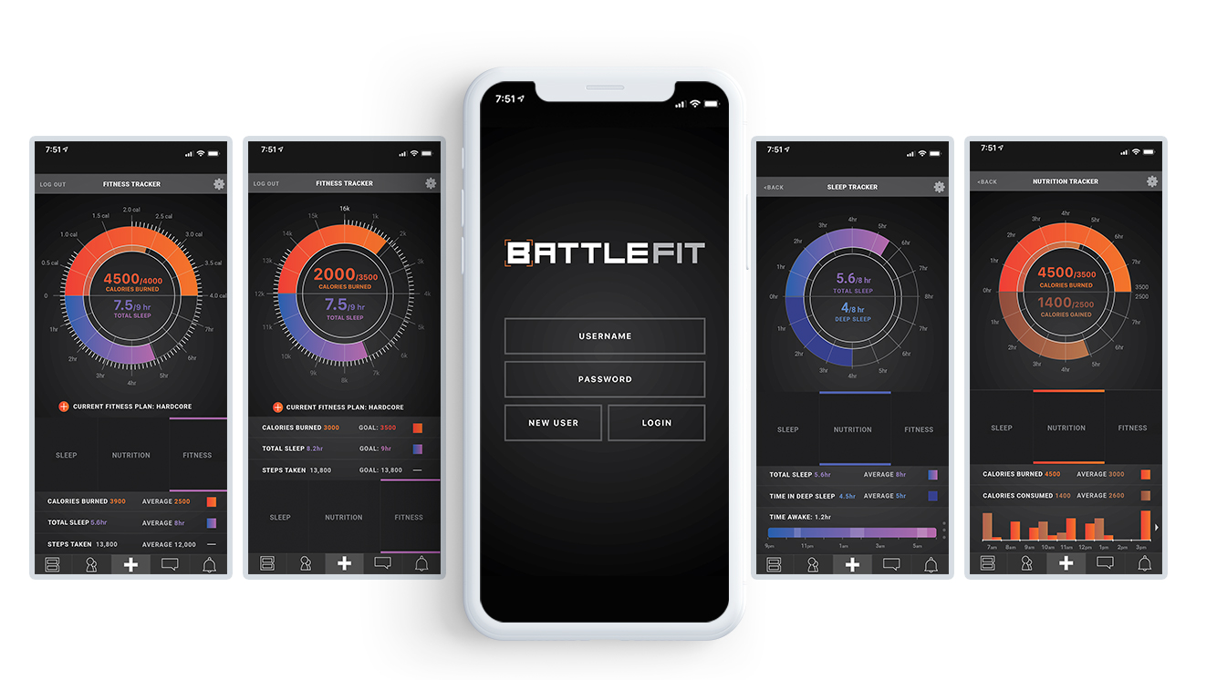 Mobile App MockUp Battlefit